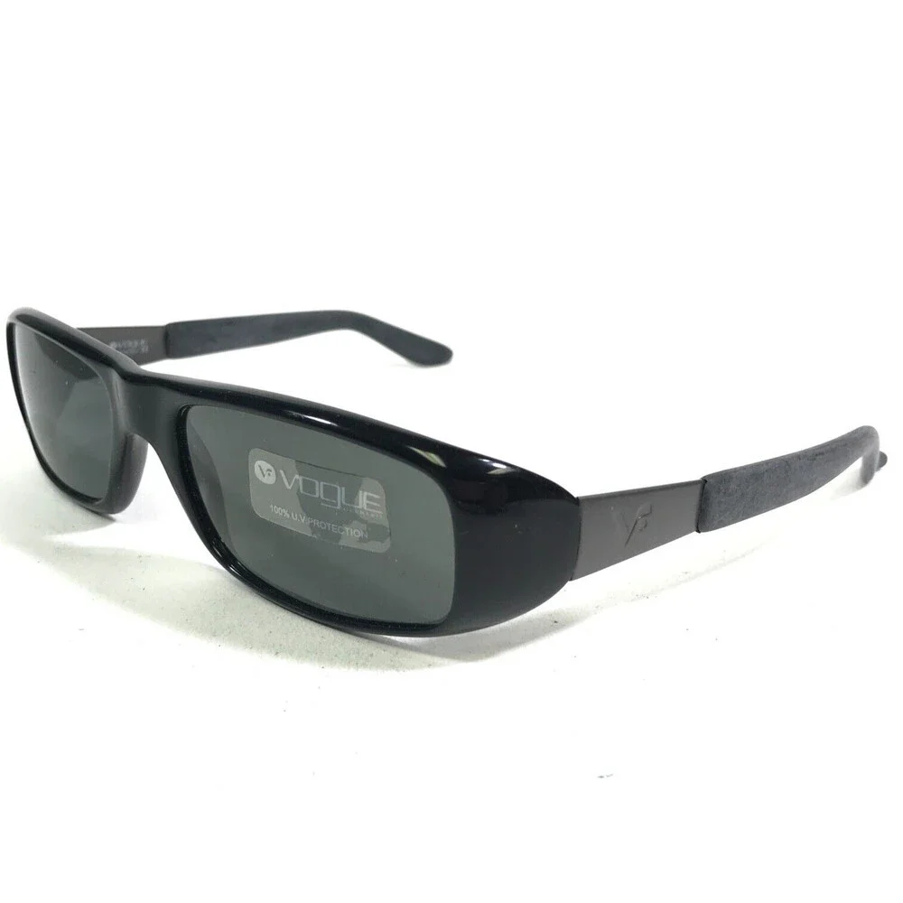 Vogue Sunglasses VO2207-S W44 Black Gray Rectangular Frames with Black Lenses